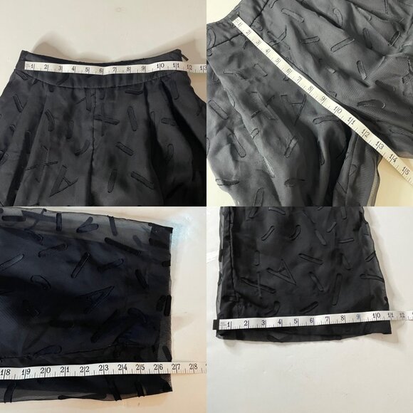 Armani Exchange Black Sheer and Lined Wide Leg Flowy Dress Pants Women's Size 0 - Picture 8 of 10